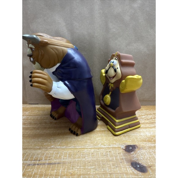 Lot of 2 Pizza Hut Disney Beauty and the Beast Puppets Beast And Cogsworth - Picture 3 of 3